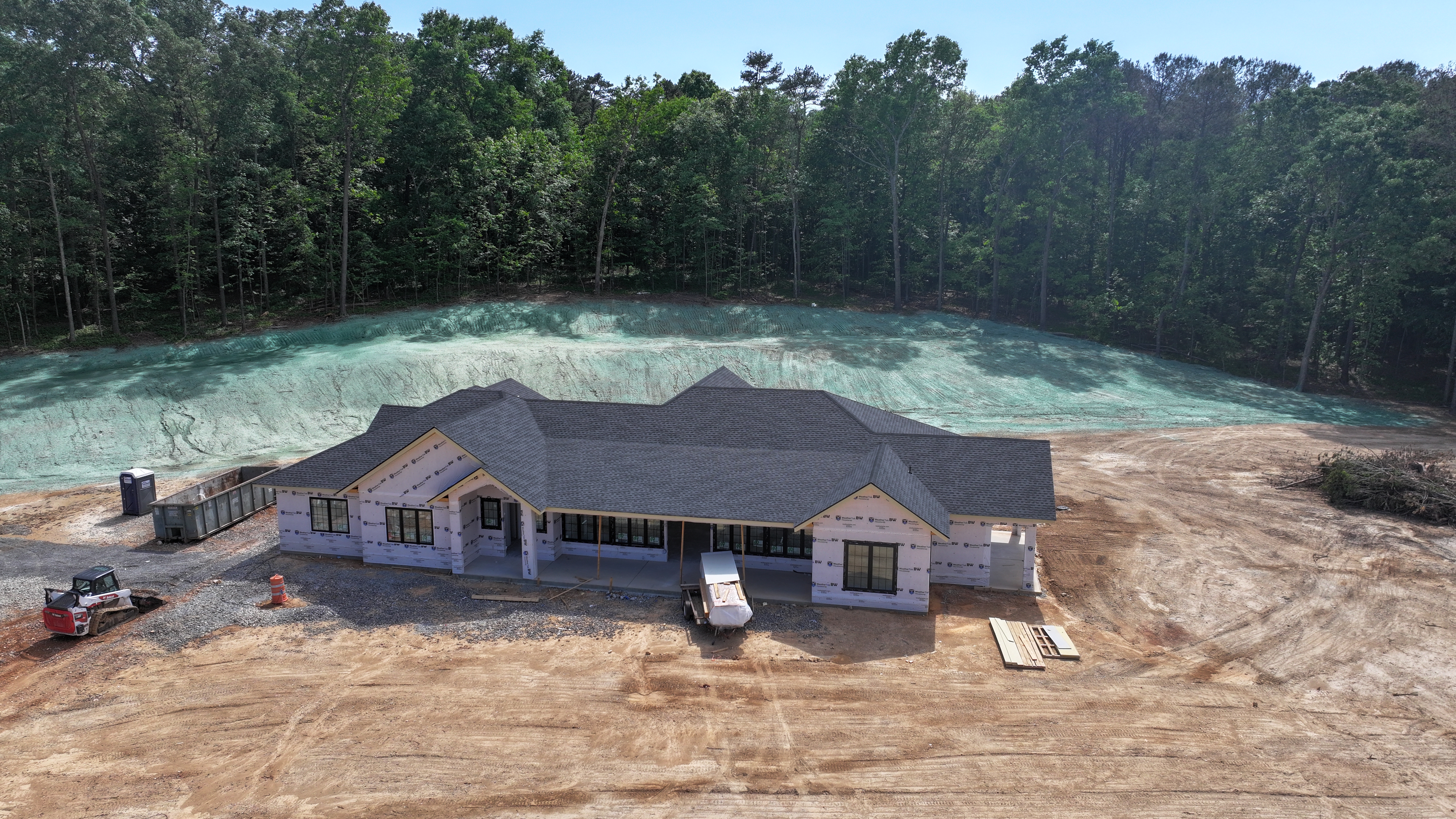 Aerial view of construction site