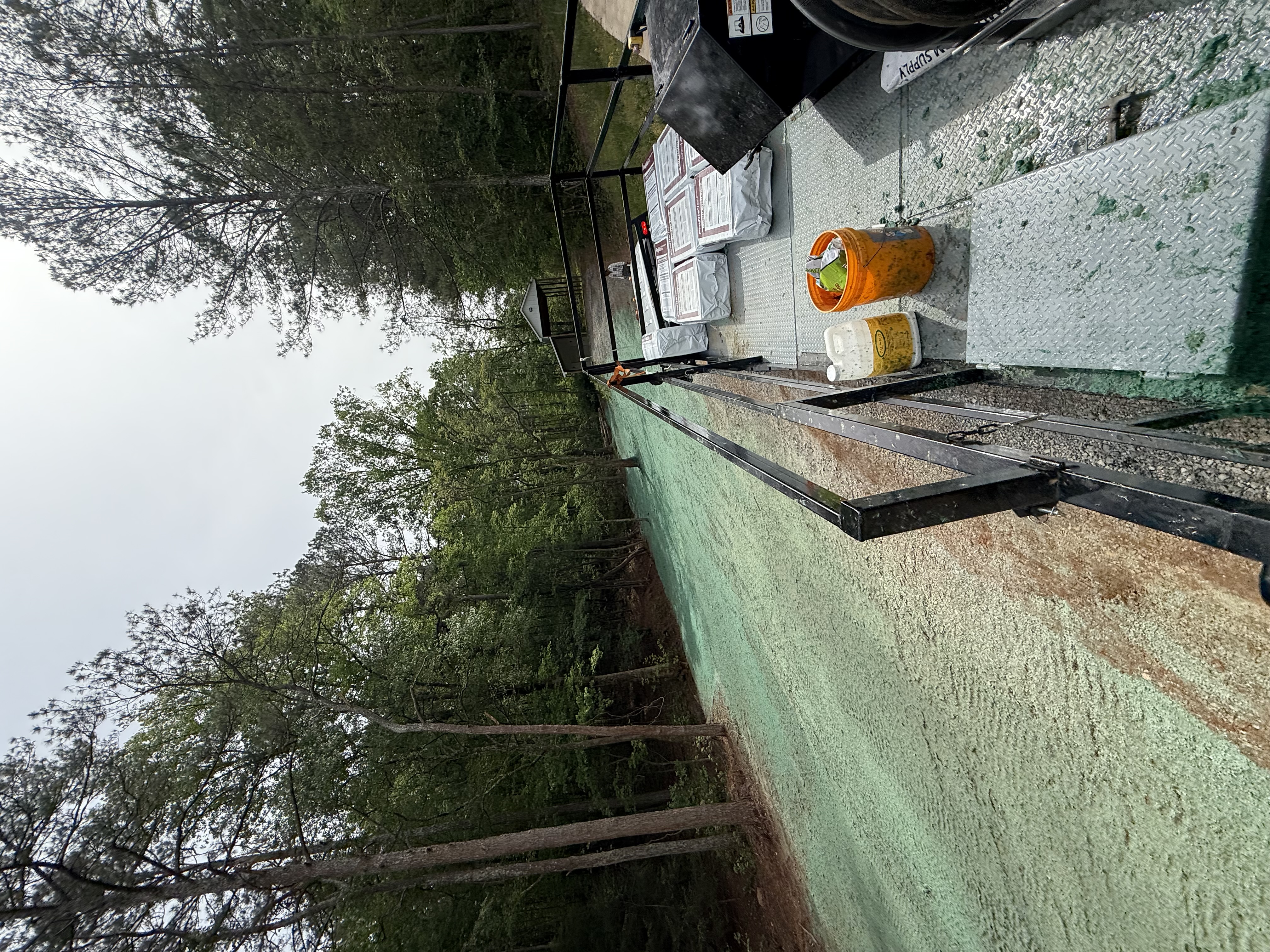 Hydroseeding equipment on site
