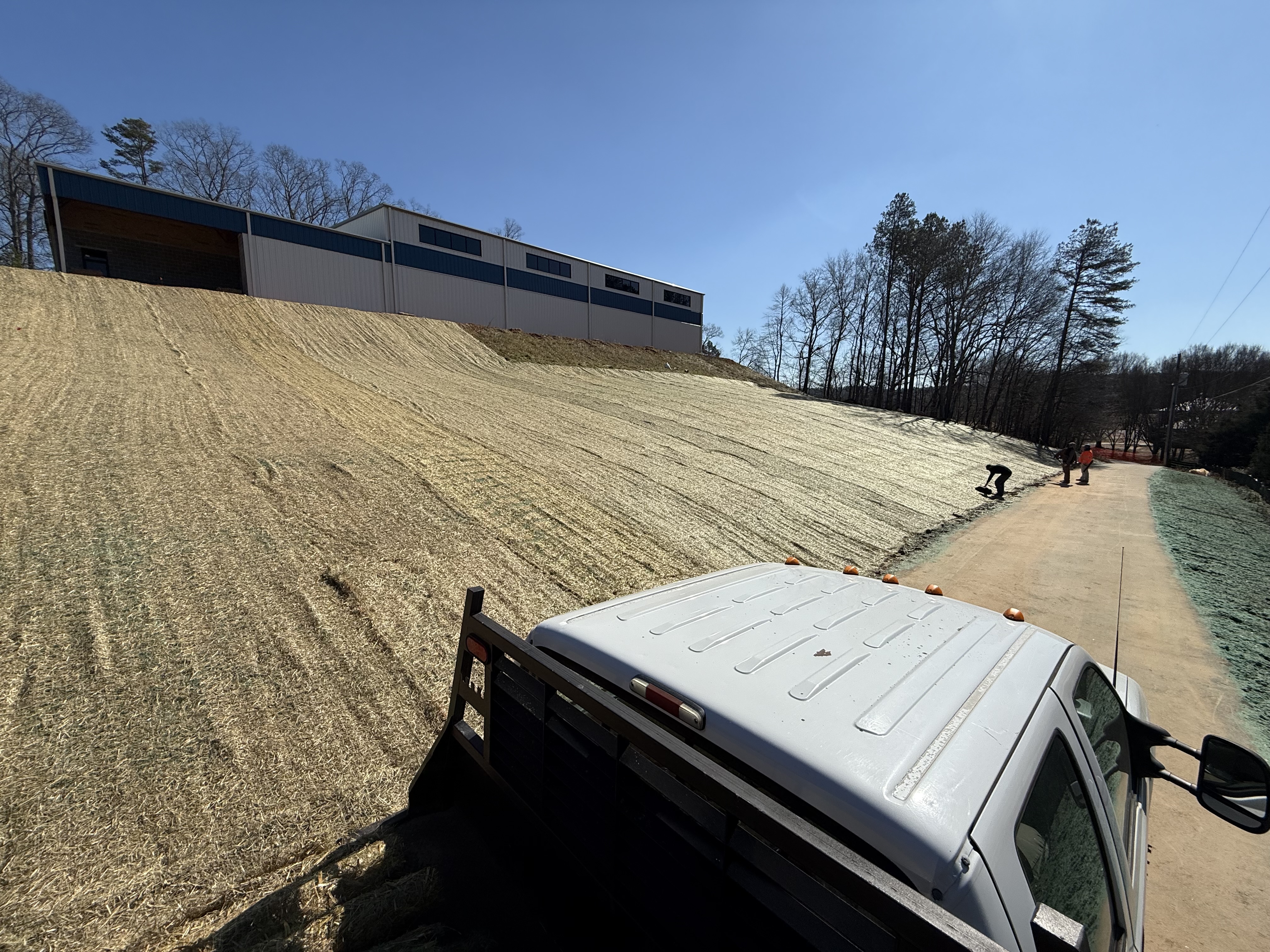 Straw matting erosion control
